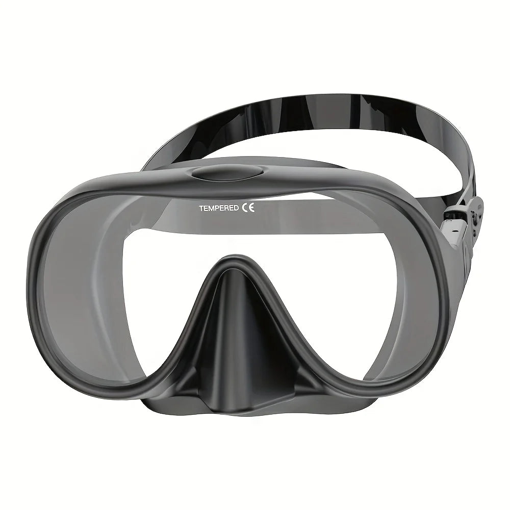 Frameless Diving Mask HD Panoramic Ultra Wide View Tempered Glass Snorkeling Swimming Goggles Suitable for Adults