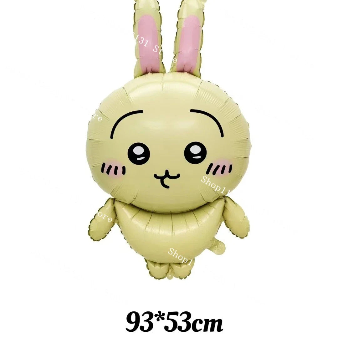 Chiikawa kawaii Happy Birthday Party Decorations Cute plate Banner Cake Topper Flag Balloons Disposable tableware Decorations
