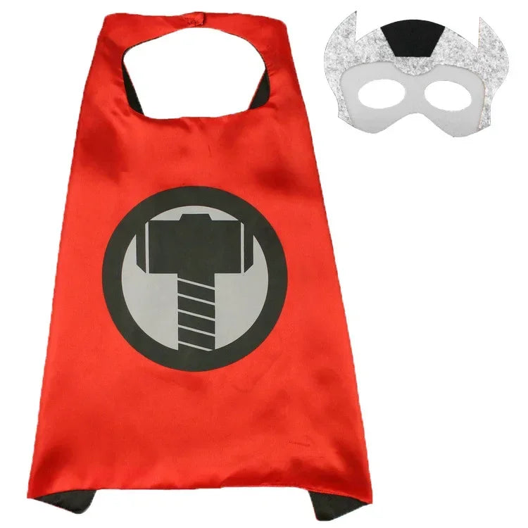 Super Hero Masquerade Mask Cape Cloak Anime Spider Man Batman Cloak Action Captain America Figure Toys Cosplay Child Party Gifts