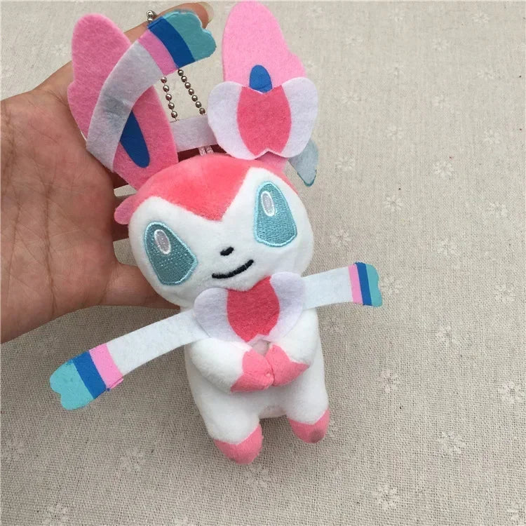 21PCs/set Pokemon Charmander Eevee Plush Doll Pendant Stuffed Bulbasaur Squirtle Pendant Plush Keychain