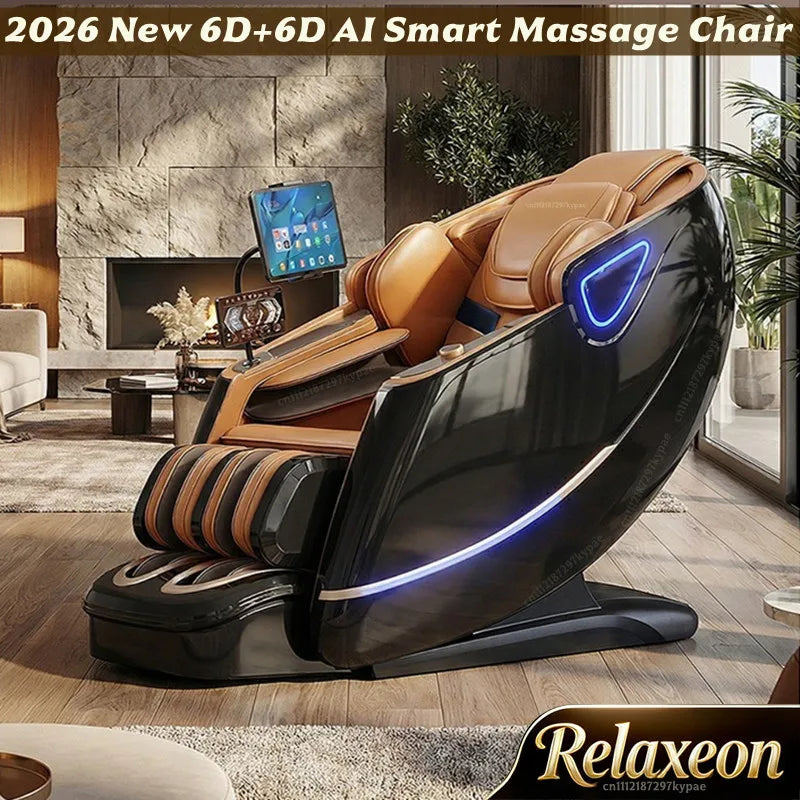 New 6D+6D Home Smart Massage Chair Full Body Electric 6D Jade Deep Stretch SL-Track Zero Gravity Recliner with Body Scan Heated