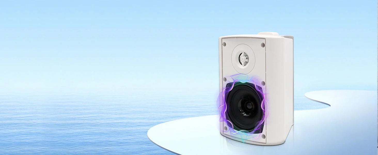 Herdio 2PCS 4'' Passive Indoor Outdoor Speakers With 200W Powerful Bass Expansive Stereo Sound Coverage All-Weather Durability