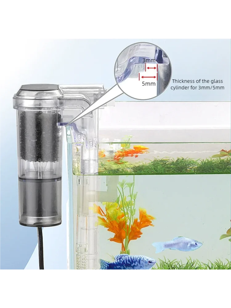 New Suspended Filter For Fish Tanks, Mini Filter, USB, 2.5W, 250H/L Suitable For Fish Tanks Below 30cm, Aquariums