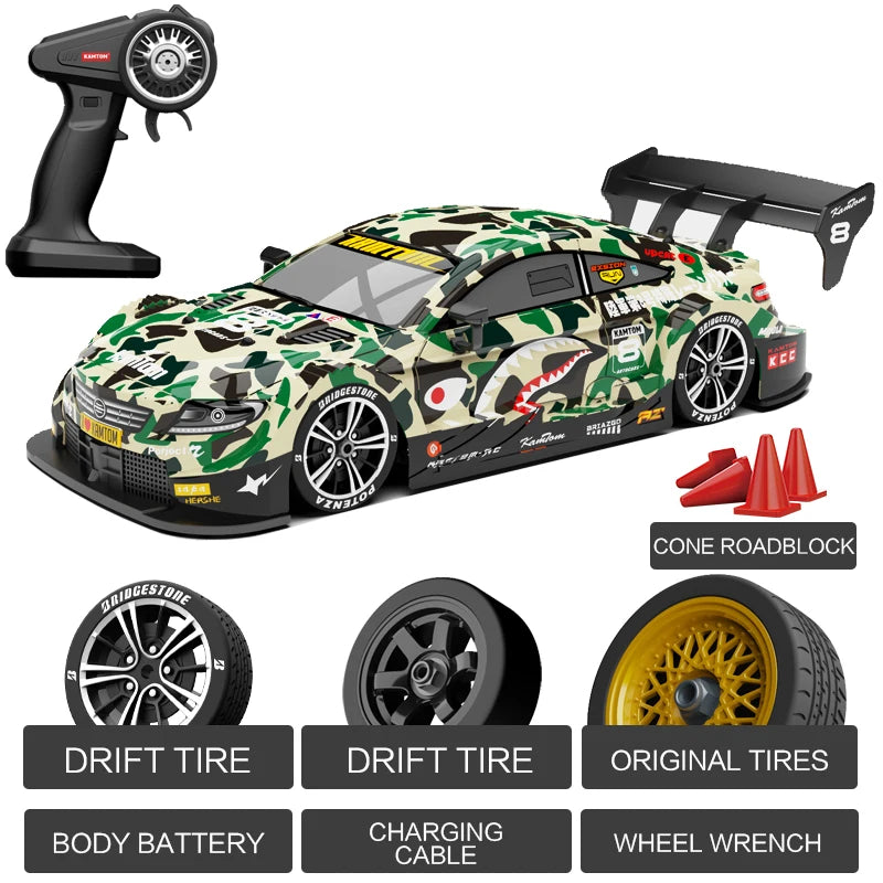 RC 4WD 2.4G Racing Car High Speed Off-Road Remote Control Drift Toys 1:16 with LED Light Race Sports Car for Boys Children Gift