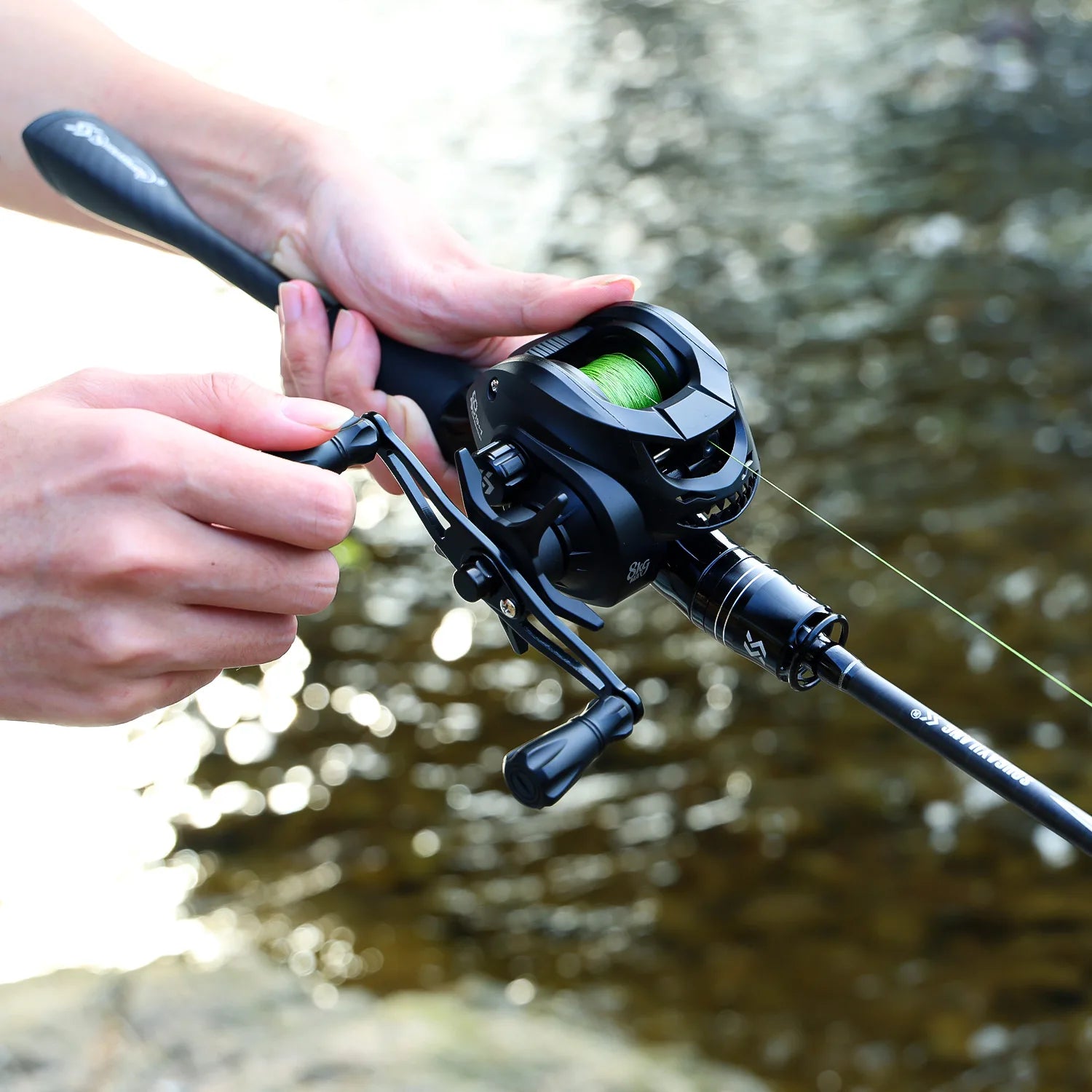 Sougayilang 1.8m 6ft Carbon Fishing Rod Solid Tip Spinning Casting Rod 10-25g Lure 8-25lb Line Bass Trout Freshwater Pole