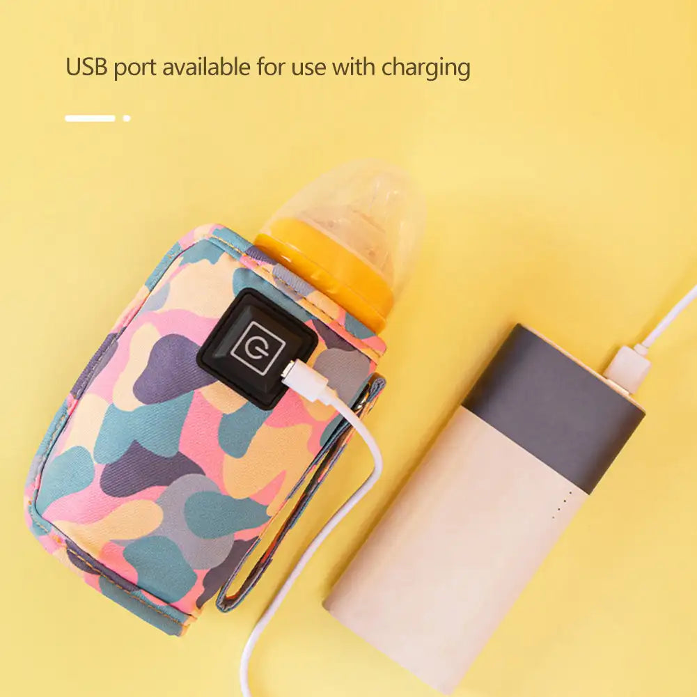 Keep your baby’s bottle warm on-the-go with this USB-powered portable bottle warmer—perfect for heating baby milk anytime, anywhere!