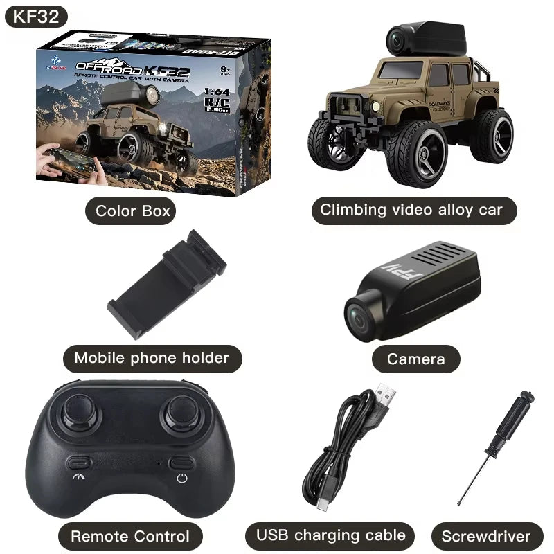 1:64 Mini RC Car 2.4G FPV HD Camera Drift Remote Control WiFi APP High-Speed Racing Stunt Cars Toy Gift for Kids Adults