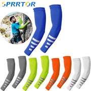 1Pair UV Sun Protection Arm Sleeves for Men Women Reflective Cooling Compression Sleeves Golf Outdoor Sports