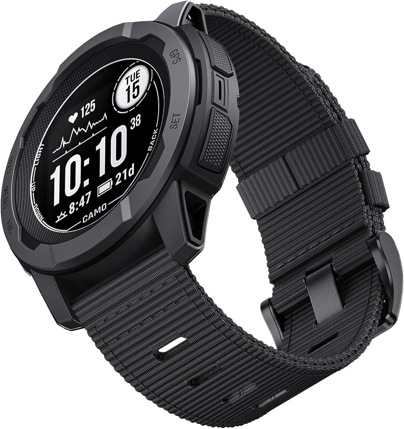 Nylon Rugged for Instinct Solar/Esports Tactical Band for Garmin Instinct 2/2X/3 Watch Band 45/50mm Breathable Wristband