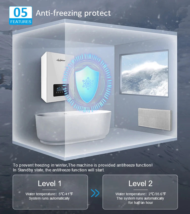 Enjoy efficient heating and hot water anytime with this electric boiler—reliable performance for your home or office!