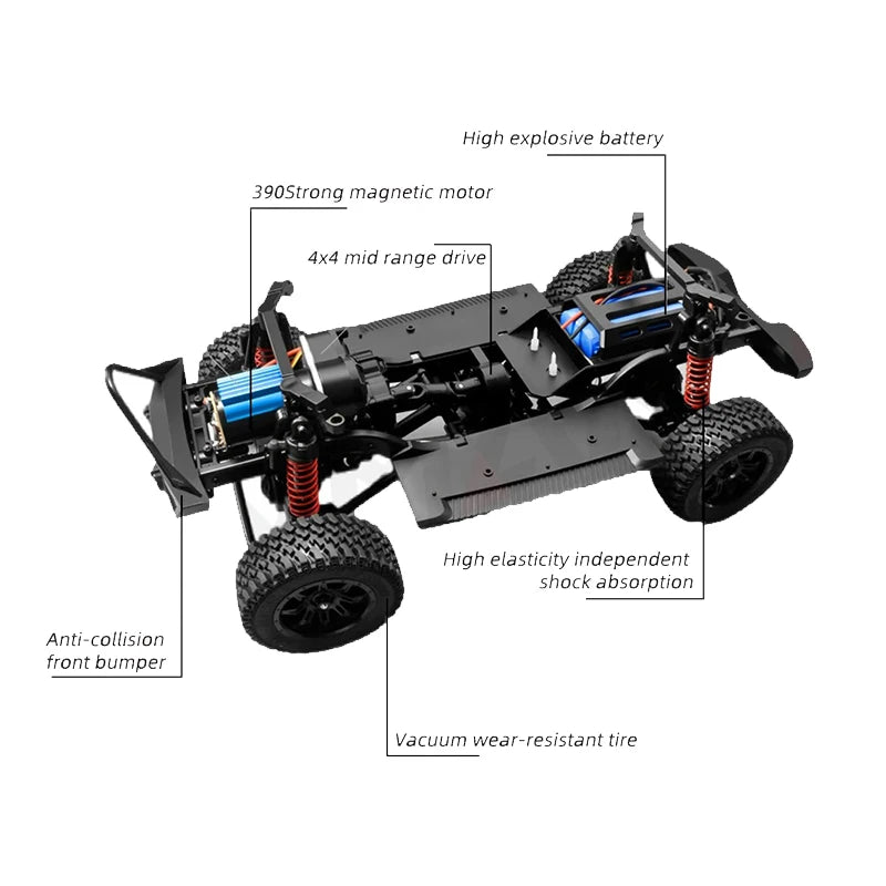 MN128 1/12 RC Car 4WD Jeep Model 2.4G Remote Control LED Light 4X4 Off Road 4WD Climbing RC Truck Electric Toy Car Gift for Boy