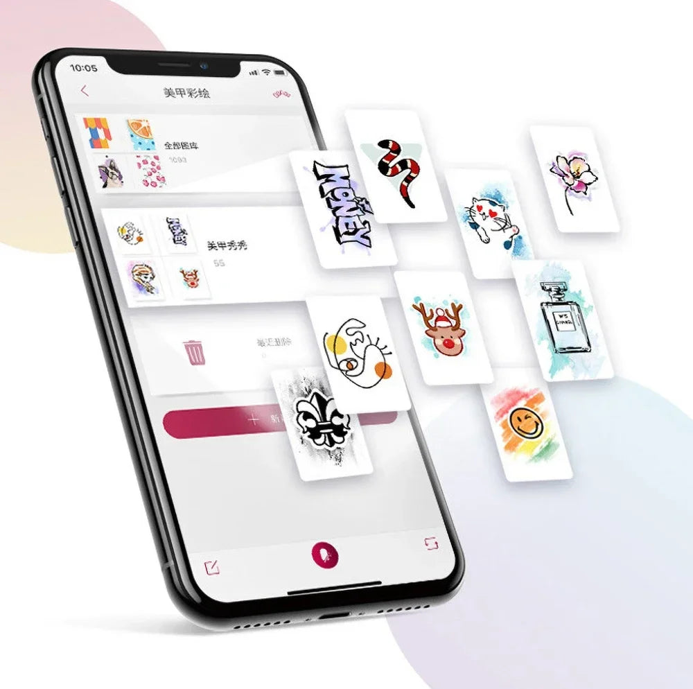 Portable 3D Painted Nail Printer Machine Intelligent Automatic Printing Celebrity Home Nail Machine Artifact With Cartridge
