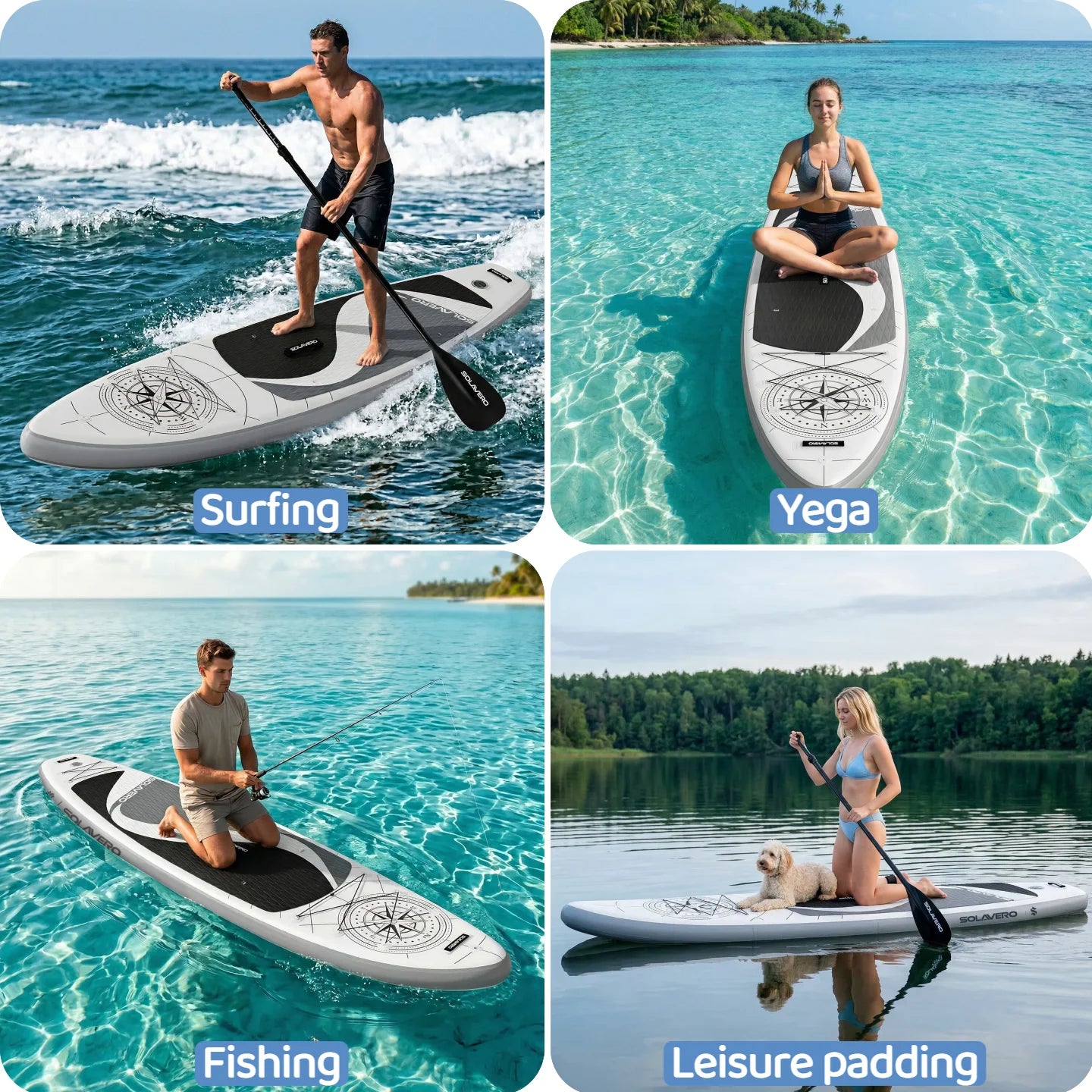 Inflatable SUP Board Complete with A Full Set of SUP Accessories, Featuring Three Removable Tail Fins and A Non-slip Deck for Adults. Available in A Wide Variety of Patterns and Designs,Suitable for A Range of Water Sports.