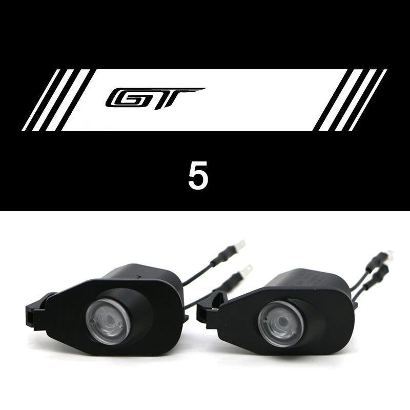 For Ford Mustang 2013-2022 Side Rearview Mirror Welcome Icon Lights HD LED Projector Ghost Shadow Lamp Modification Never Fade