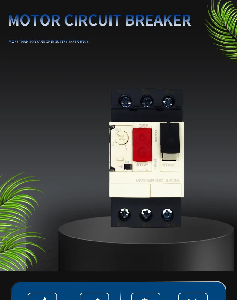 MPCB motor starter with Pushbutton Control GV2ME08,GV2ME10.GV2ME14,GV2ME16,GV2ME20,GVME22 Motor Thermal Magnetic Circuit Breaker