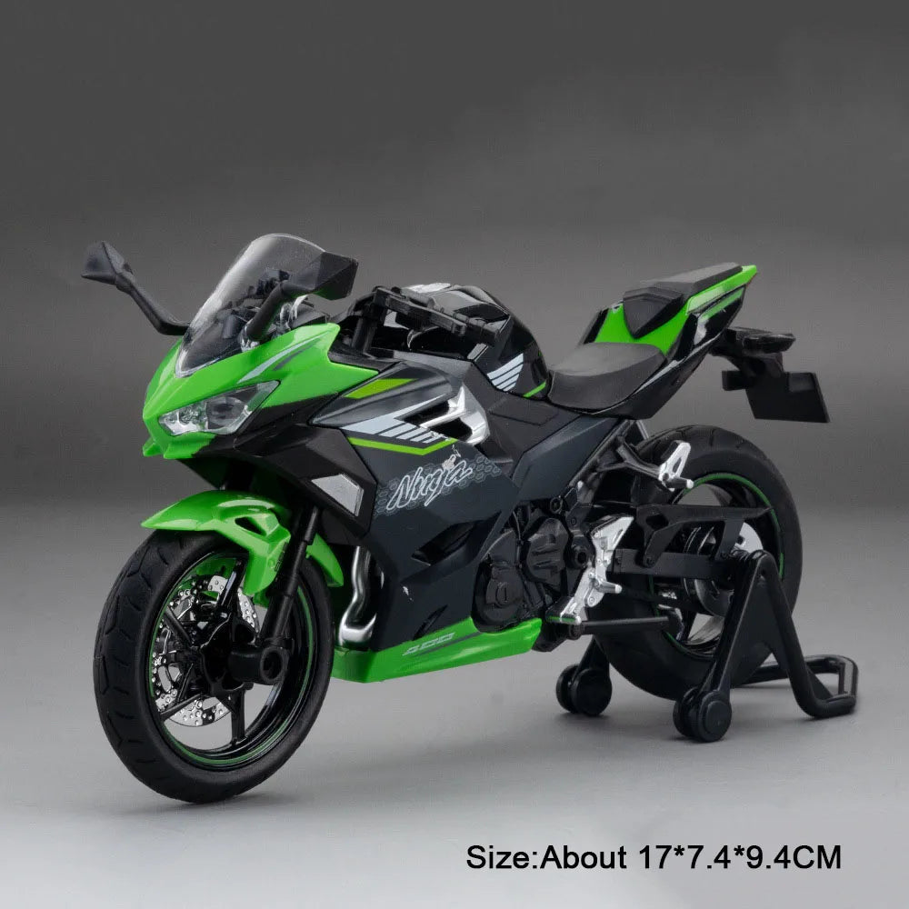 1:12 Kawasaki KX450 NINJA 400 Alloy Diecast Motorcycle Model Toys Car Front Wheel Linkage Shock Absorption Motorbike Child Gifts