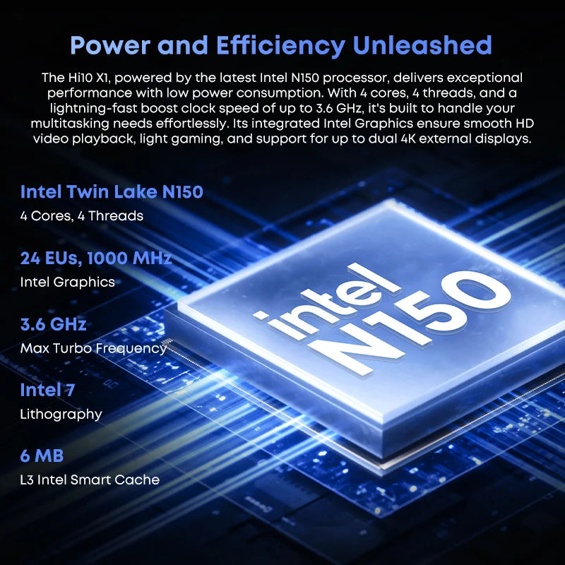 CHUWI Hi10 X1 Intel N150 2 IN 1 Windows Tablet Laptop UHD Graphics 10.1" LCD Screen 8GB DDR5 256GB SSD Tablets Windows 11 Wifi6