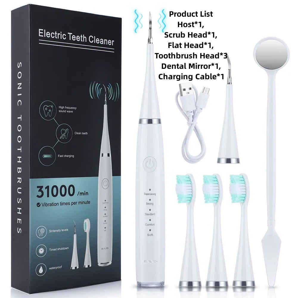 Experience total oral care with this electric toothbrush set—featuring six functions for efficient tartar removal and a healthier smile!