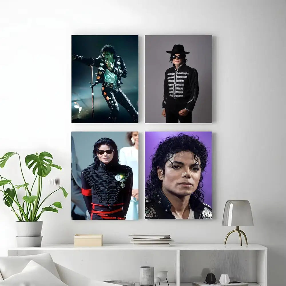 Star M-Michaels Jacksons Poster  Self-adhesive Art Waterproof Paper Sticker Coffee House Bar Room Wall Decor