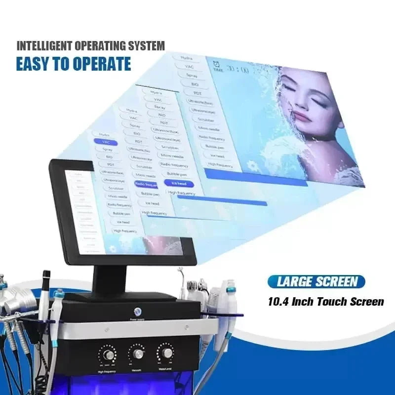 Hot selling 14 in 1 Diamond Peeling Hydro facial machine water jet Aqua facial Vacuum Skin Care Cleaning lifting bubble spa