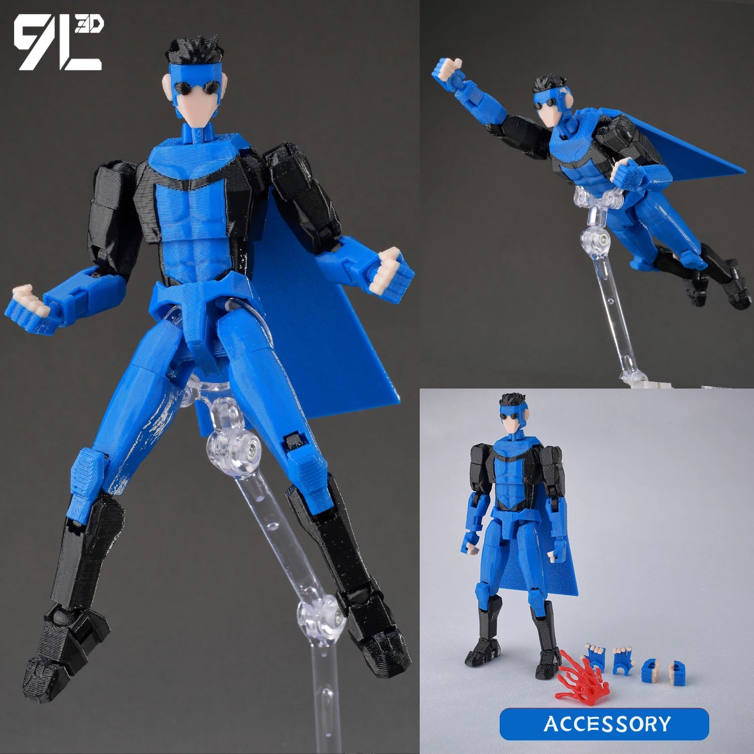 9L3D Printed Deadpool Wolverine Batman Spider-Man Venom Action Figures Dummy13 Lucky13 T13  Anime Model Toys Collectors Gifts