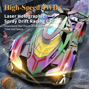 High‑Speed 4WD Holographic Spray Drift RC Car,2.4GHz,Powerful Motor,Cool Mist,45dB Quiet,USB Charging for Night Racing & Stunts