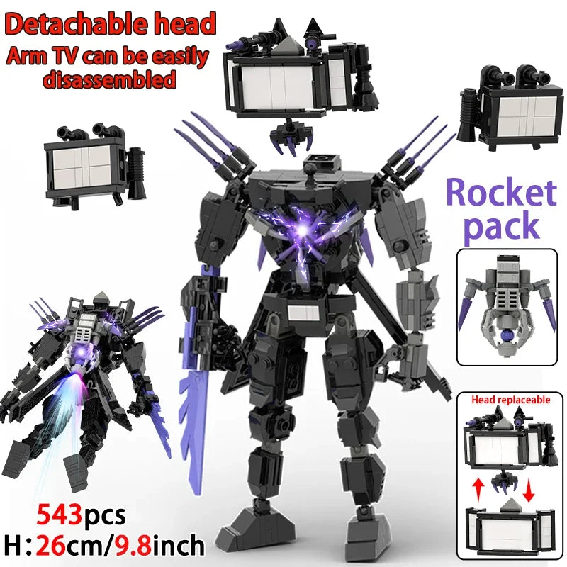 Moc Skibidi Toilet Action Figures Model Building Blocks Camerman Titan Speakerman Surveillance Man TVMan Boys Toys For Kids Gift