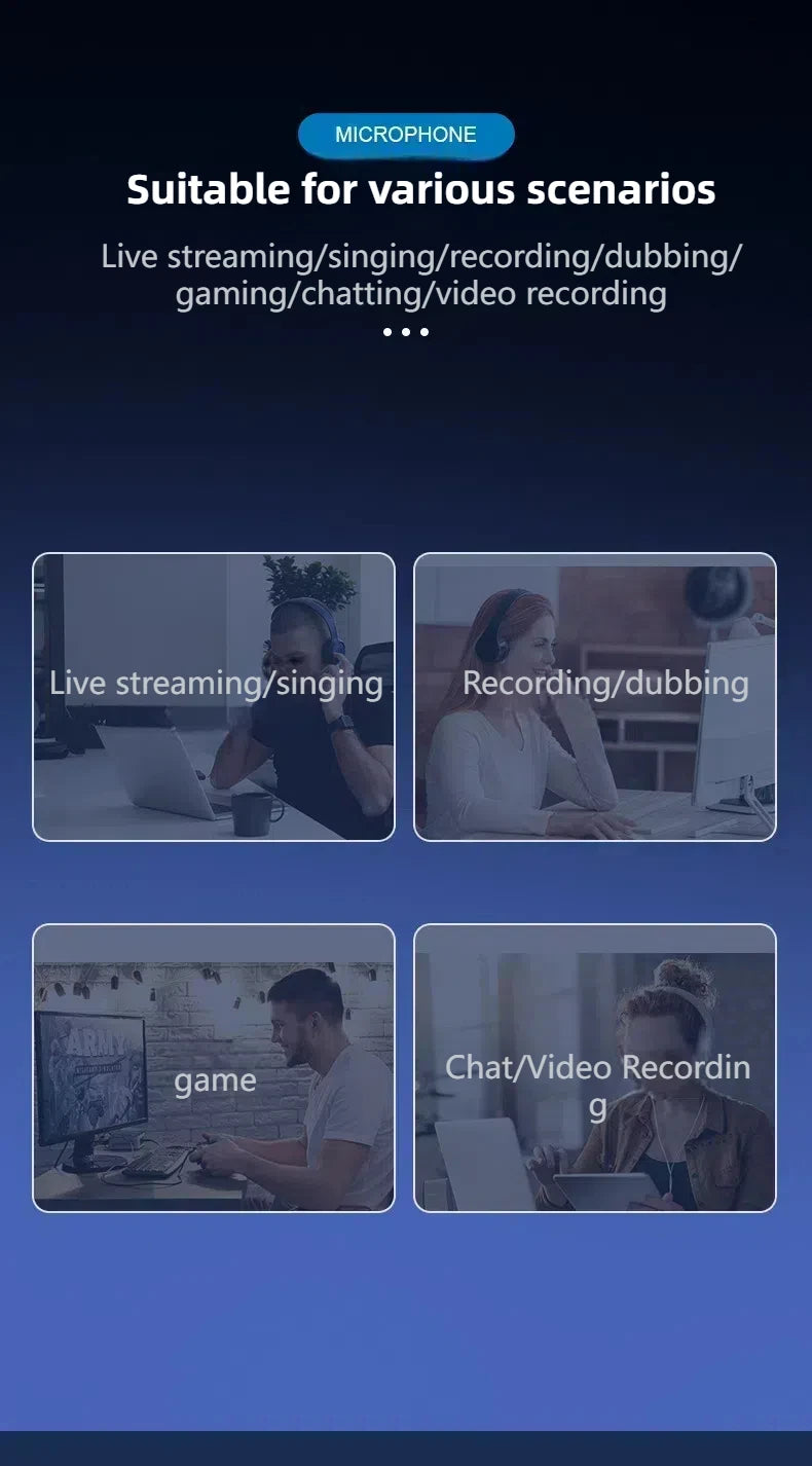 Capture crisp, clear audio with this USB condenser microphone featuring advanced noise cancellation—perfect for streaming, recording, and professional use!