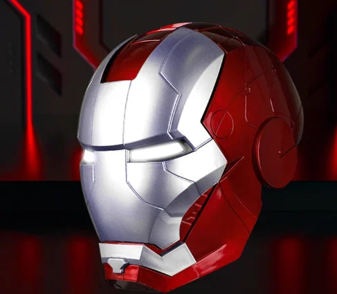 Iron Man MK5 MK45 Electronic Helmet Voice Controlled with Jarvis AI Automatic Faceplate Deformation LED Light Up Collectible fan
