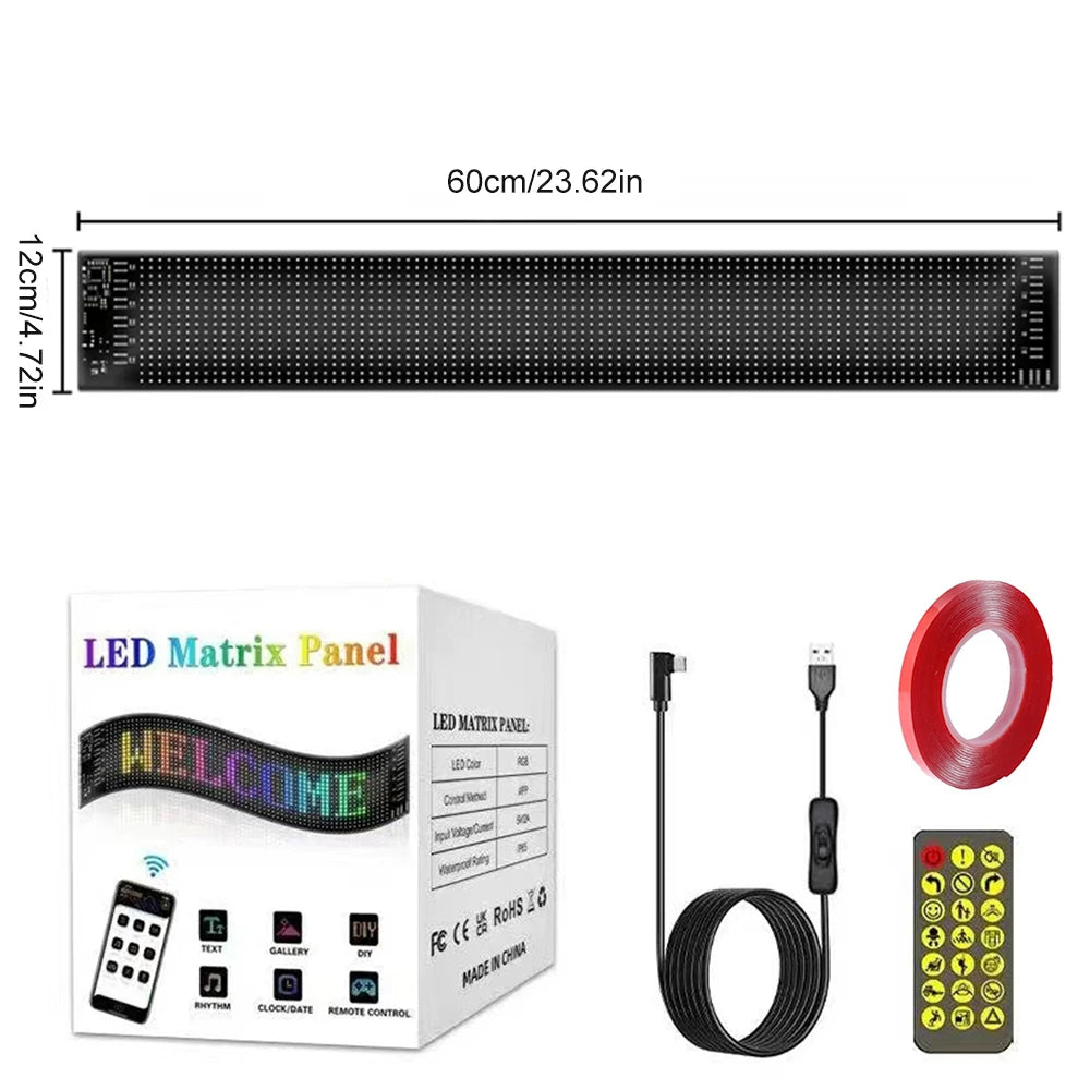 LED Matrix Pixel Panel Truck Eye Bluetooth APP Matrix Pixel Panel Night Light DIY Programmable Flexible For Car Store Hotel Bar