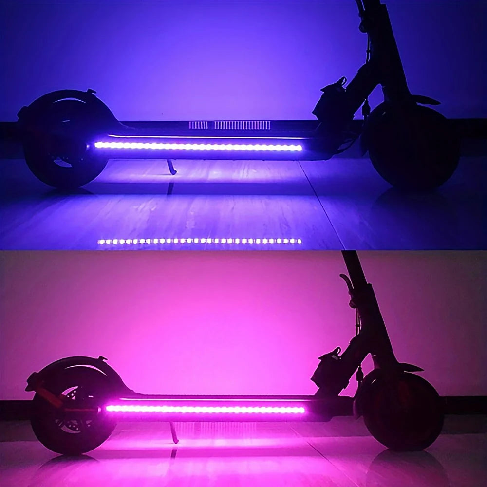 Enhance safety during nighttime rides with these LED strip lights designed for scooters and bicycles. Battery-powered for convenience, these warning lights increase visibility and promote safer travels.