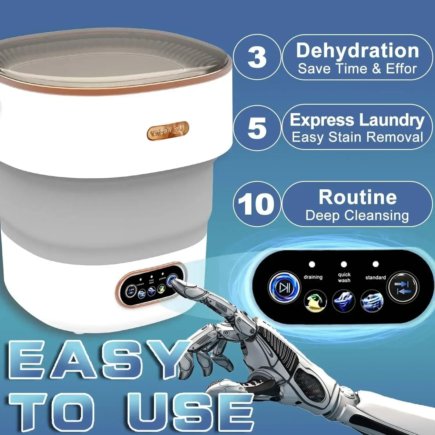 15L Foldable Washing Machine with Spin Dryer  Apartments Travel Portable Socks Underwear Panties Baby Clothe Washer Machine