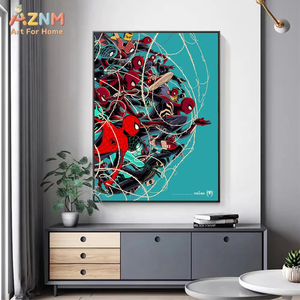 Marvel Movie SpiderMan Wall Art Posters Superhero Video Game Home Decor Canvas Painting Children Room Mural Print Picture