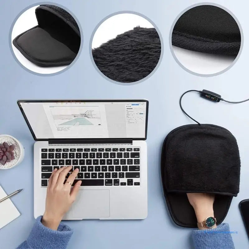 Heated Mouse Pad Hand Warmer USB Heated Gaming Mousepad with 3 Heating Modes for Office Home Computer Laptop