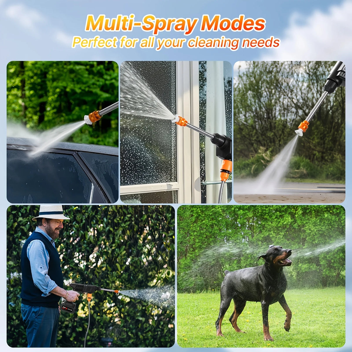 High-pressure Line Cleaning Machine, Rechargeable Battery, Battery-powered, Suitable For Cars, Yards, Driveways, Gardens, Green. Stainless Steel Foam Nozzle, Portable Electric Car Washing Tool.