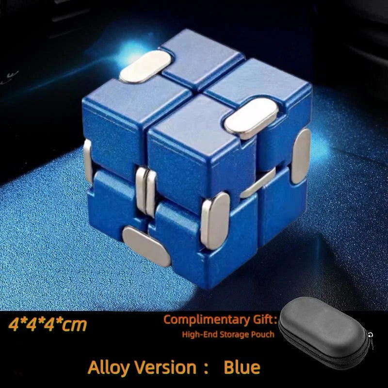 Alloy&Plastic Infinity Cube Fidget Toy Ultra-Durable Sensory Stress Reliever for Adults & Kids Anxiety Relief Gift
