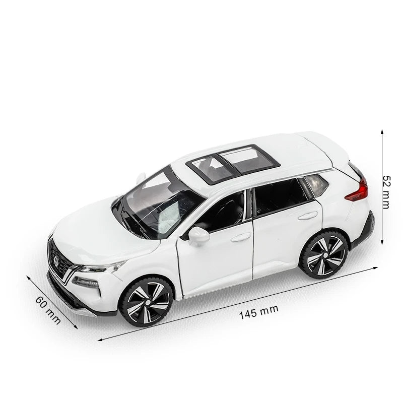 1/32 Nissan X-Trail SUV Miniature Diecast Toy Car Model Sound & Light Doors Openable Educational Collection Gift For Boy Kid