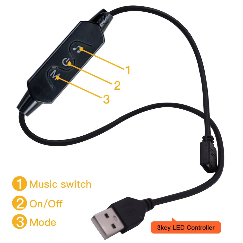 5V Wifi Bluetooth-compatible USB RGB COB LED Strip Light 24key 44key Remote Control Kit 576 LEDs Linear Lighting Flexible Tape