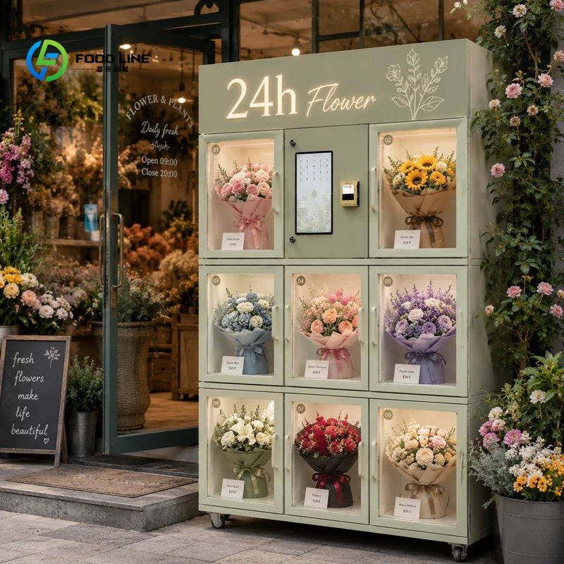 Customized Large Capacity Flower Vending Machine with A 21.5-inch Touch Screen and Refrigeration Function To Keep Flowers Fresh