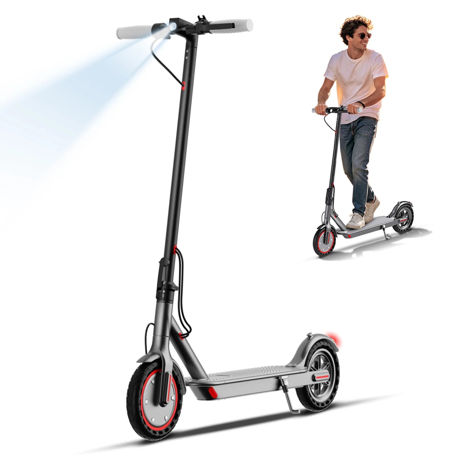 AOVOPRO 350W Motor Enhanced Edition Seat Storage Electric Scooter 25km Range Power Scooter Tyre Suspension 19mph Speed