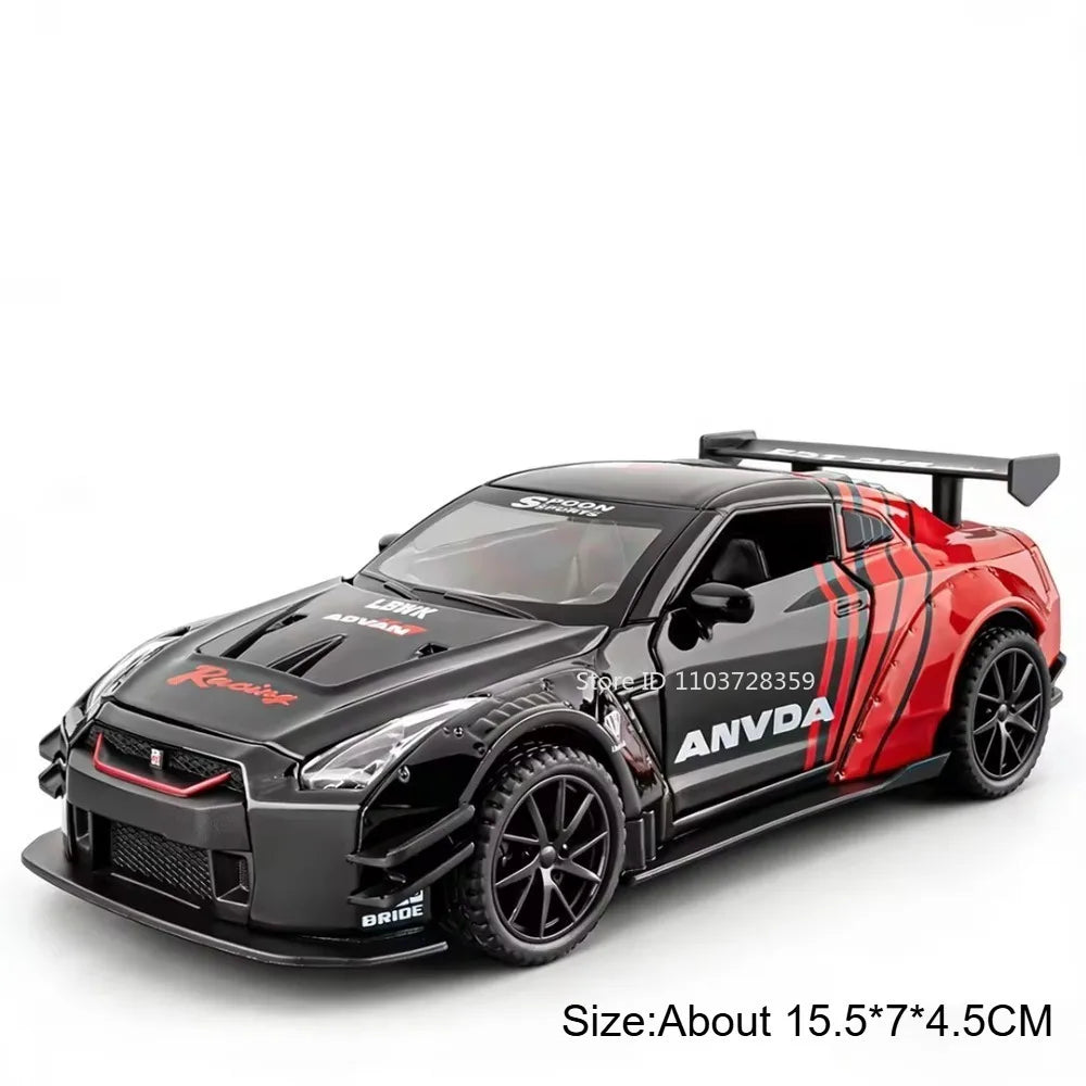 1:32 GTR Panamera Model Sports Car Toys Alloy Diecast Sound Light Doors Opened Exquisite Body Pull Back Collection Supercars
