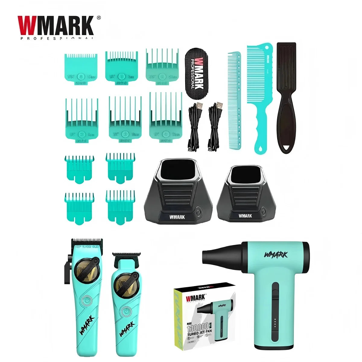 WMARK Hair Trimmers 5 in 1 Barber KIT Professional Shaver Hair Dryer and Spray Bottle Gift Box Trimmer NG-8637 NG-8613 NG-TB001