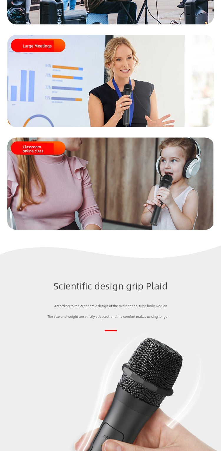 Wireless Microphone U Band Rod Stereo Handheld Microphone Outdoor Square Dance Power Amplifier, Speaker Singing Universal Headset