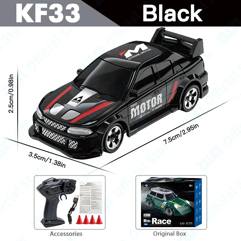 KF33 1:64 2.4G High speed Drift Rc Car 4WD Remote Control Car Four Wheel Drive Radio Controlled Mini Racing Model Boy Toy Gift