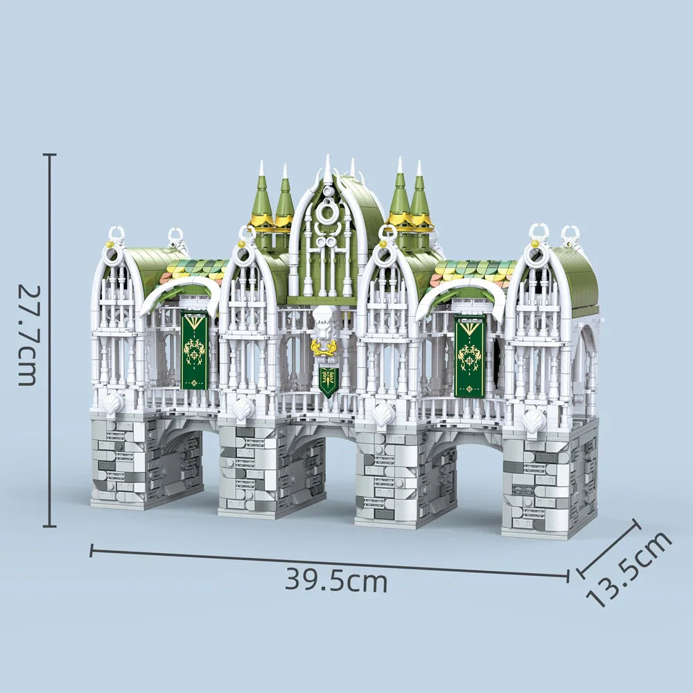 Movie Rings Rivendell Building Blocks MOC City of Elven Architecture Model Brick Assembly Puzzle Toys Children Christmas Gift