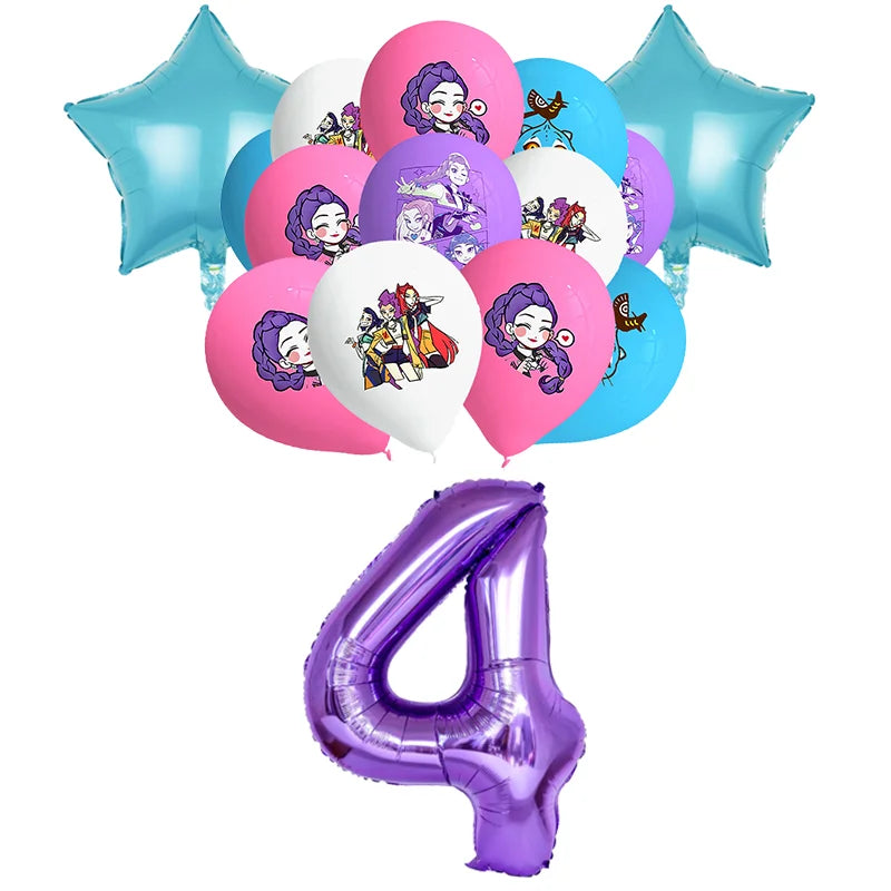 Happy Birthday Party Decoration Character Anime Tableware Plate Cup Balloon Set Banner Backdrop Gift Bag Keychain Party Supplies