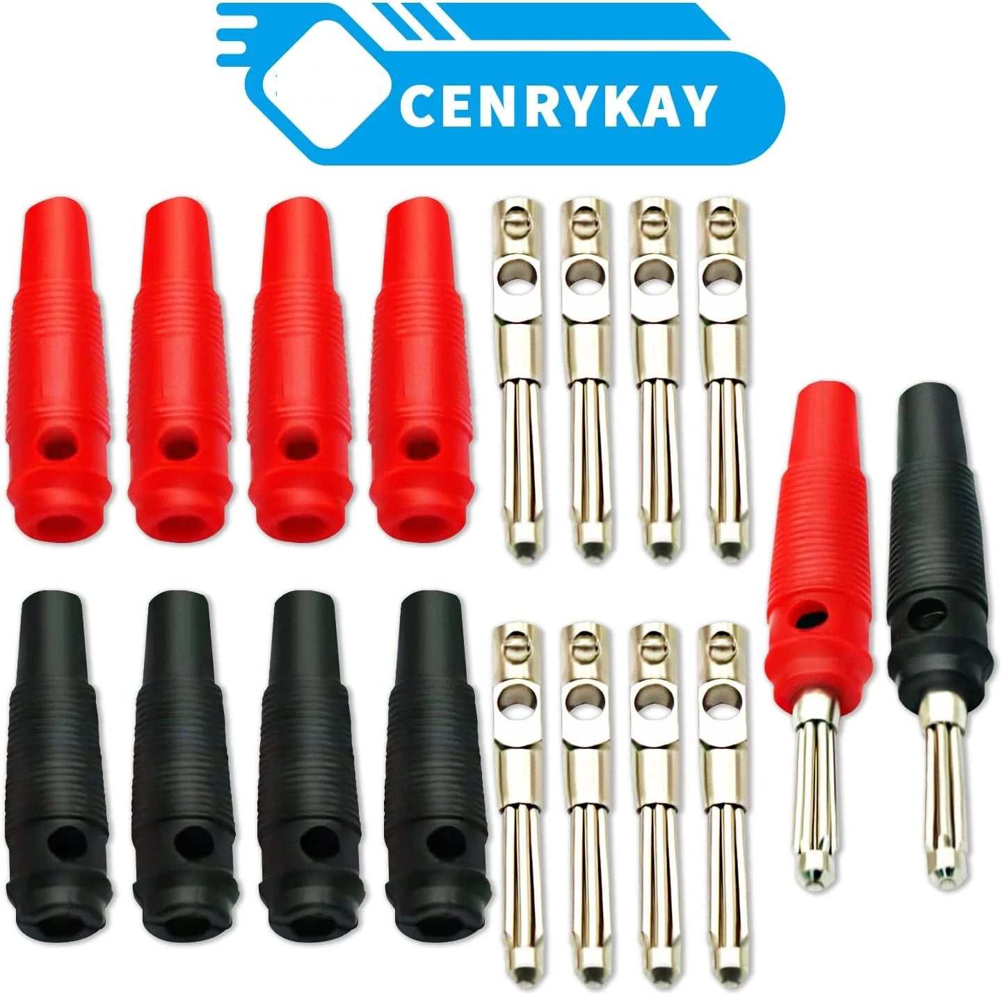 10pcs 5pairs 4mm Banana Plugs 32A High Current Screw Type Banana Plug Male Connectors Adapters