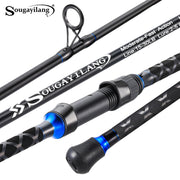 Sougayilang 3-Piece Long Casting Rod High Tonnage Carbon Fiber Lightweight Tough Non-Slip Grip 12-40lb Line Wt. Big Game Fishing