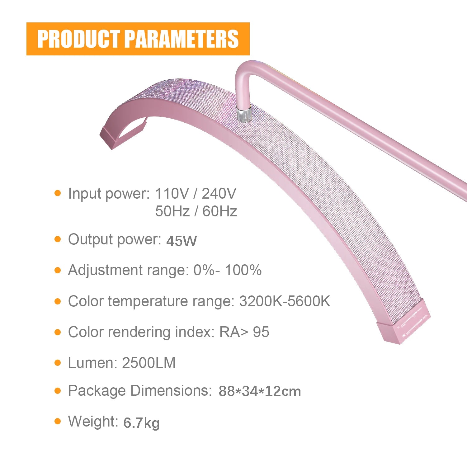 FOSOTO Photograph Led Lash Ring Light Half-Moon Light Floor Stand Eyelash Tattoo Beauty Salon Photography Live Streaming
