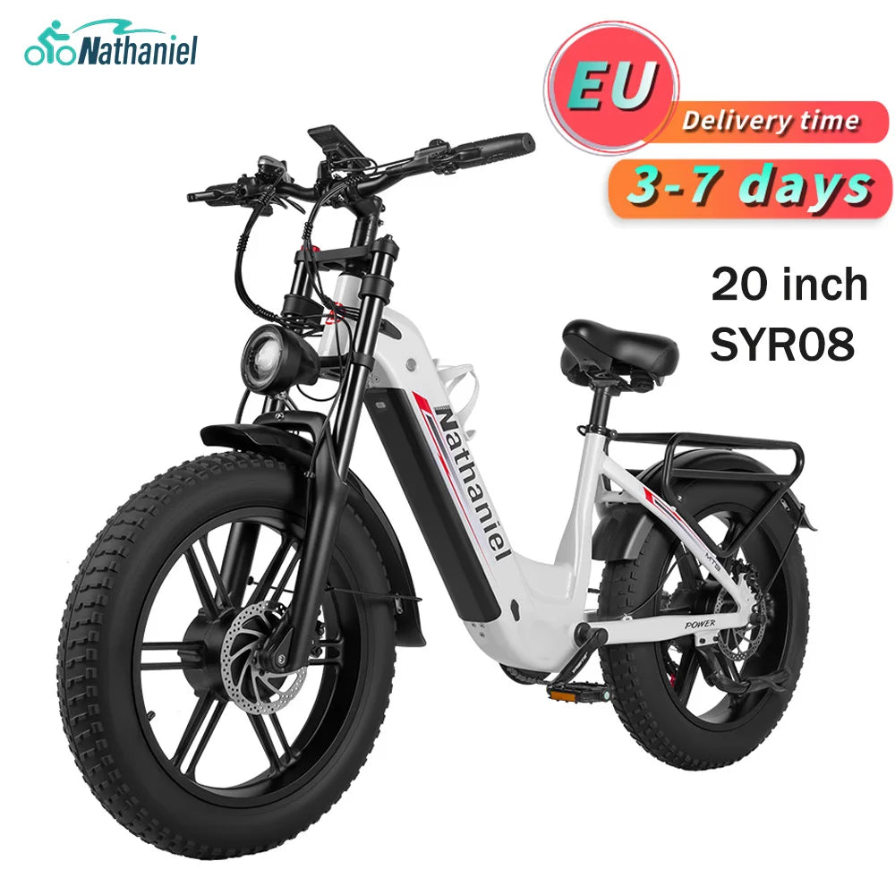 Nathaniel SYR08 2000W Dual Motor E-Bike, 20*4.0 Fat Tire, 20AH Detachable Battery, Speed 50+, Daily Commuting, Adult Electric Bi